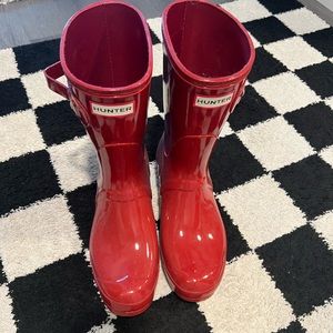 Red hunter boots